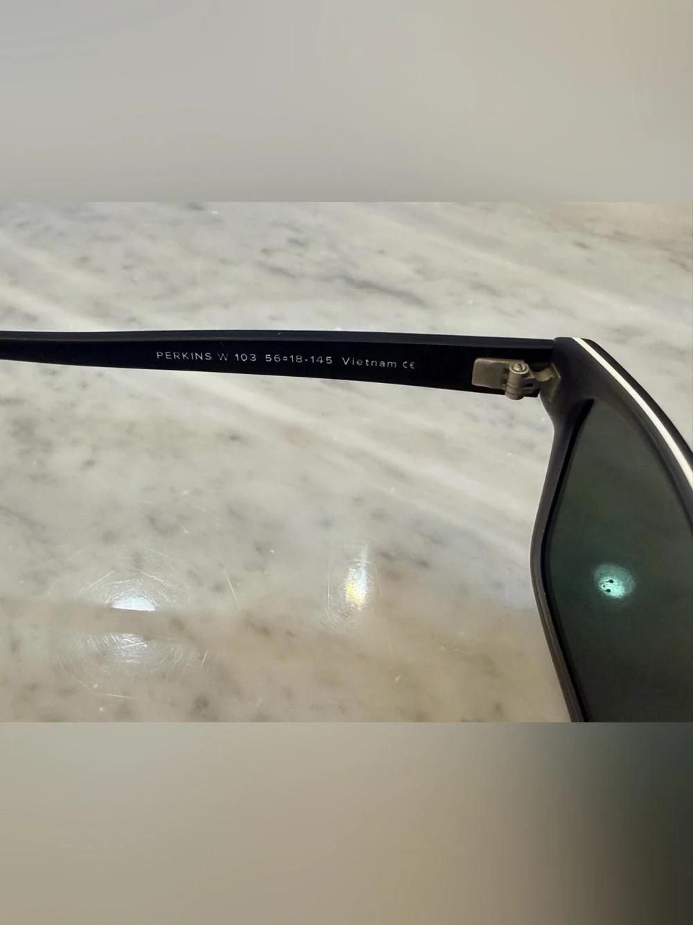 Warby Parker Navy Blue Frame Sunglasses with Green Lenses